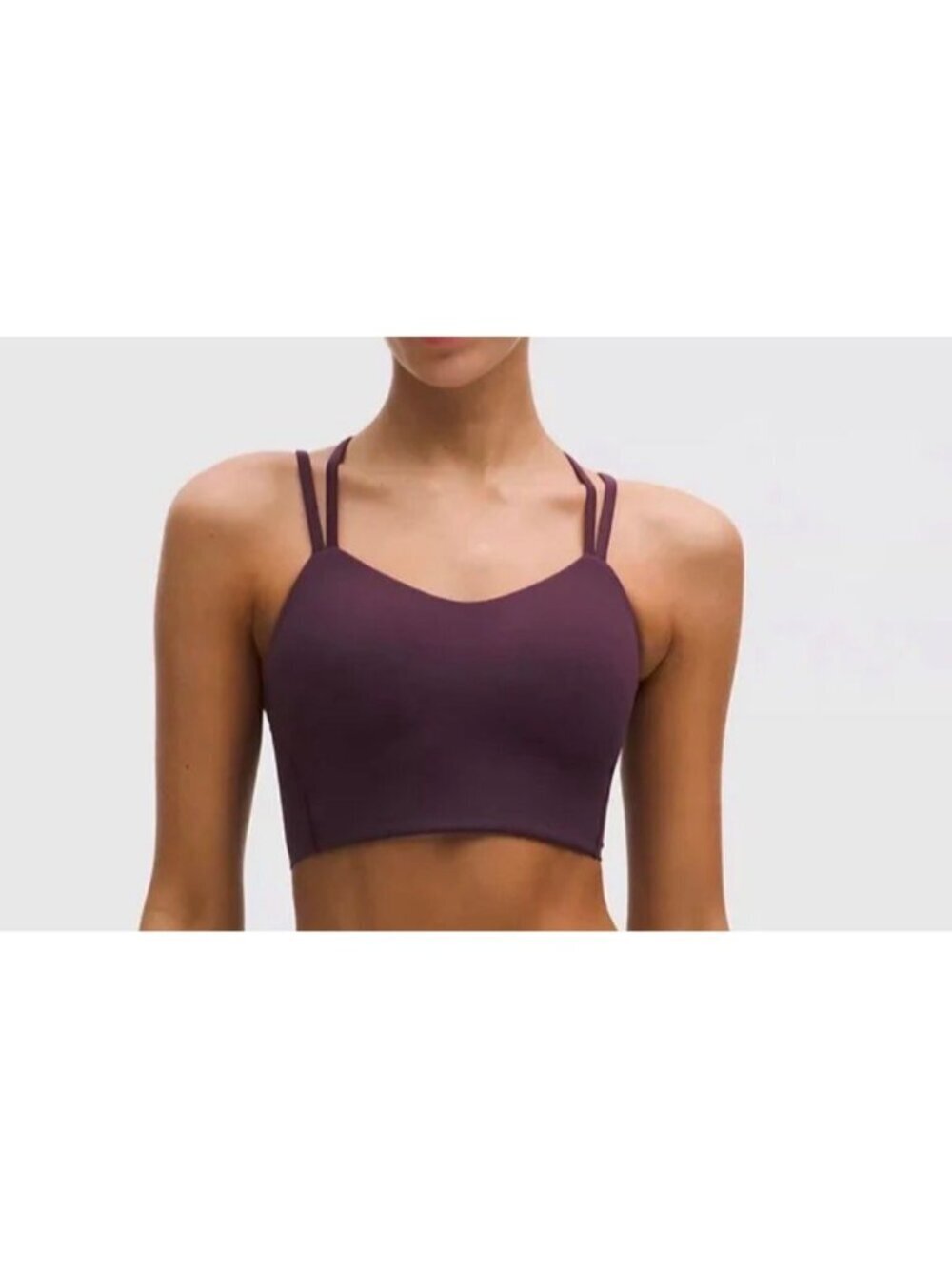 lululemon Like a Cloud Ribbed Longline Bra Light Support, B/C Cup. New plum Sz 2